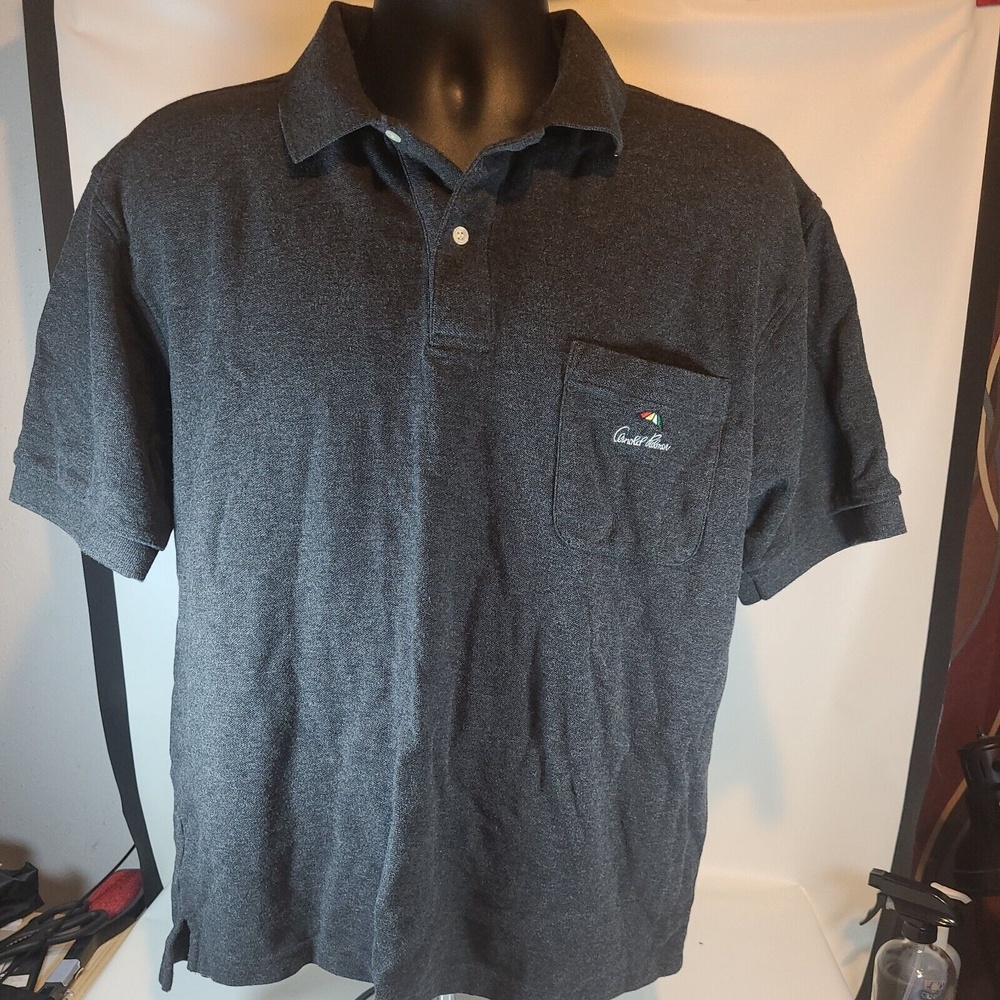 Vintage Arnold Palmer Polo Shirt Men's XL Short Sleeve Dark Gray
